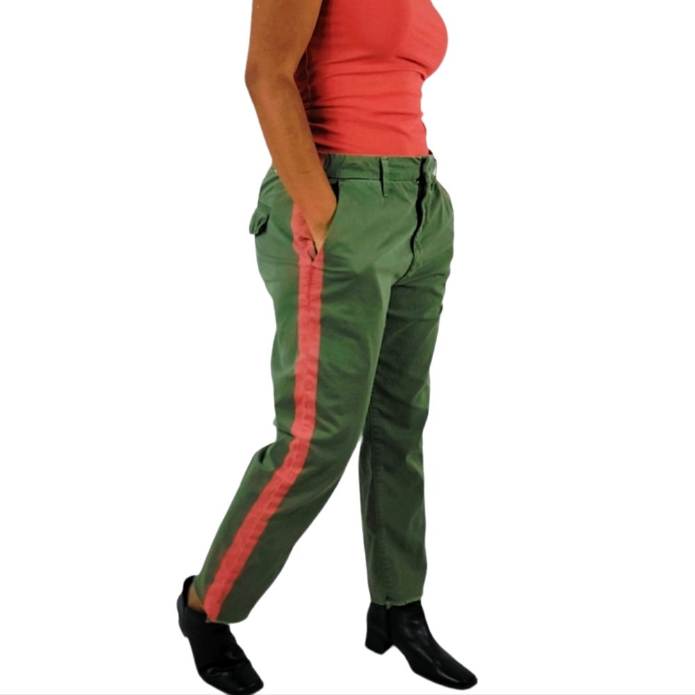 Mother The Shaker Prep Fray Killing Time Green-Red Pants